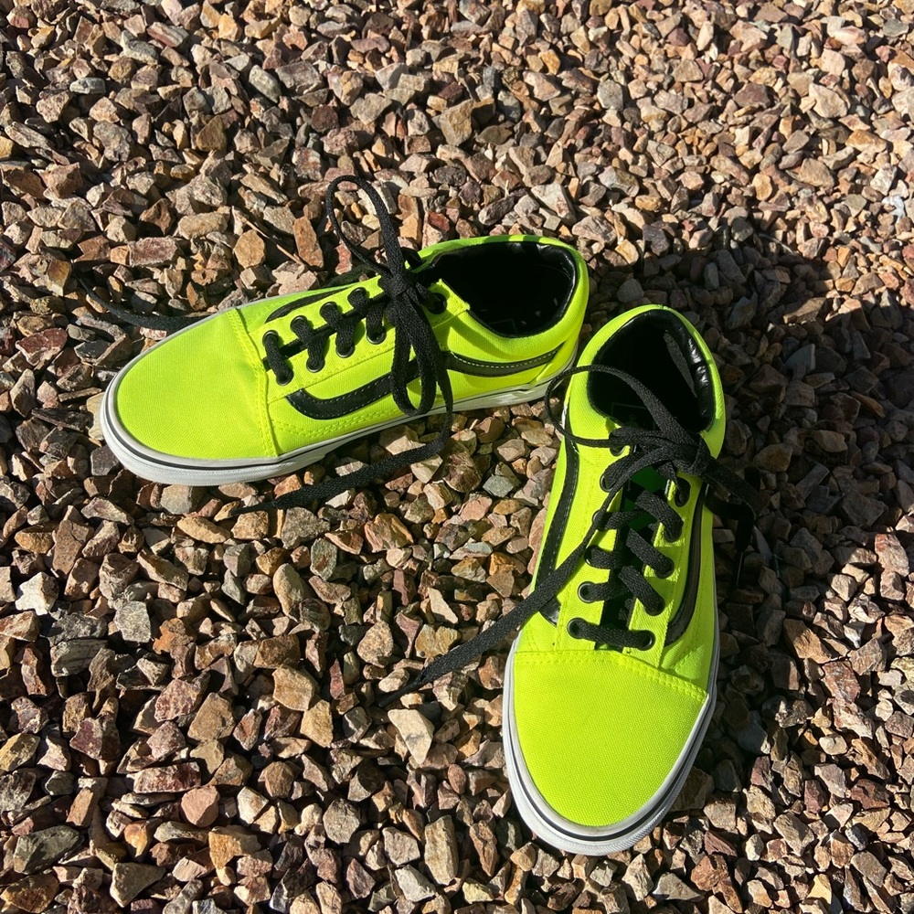Vans Old Skool neon yellow skate shoes